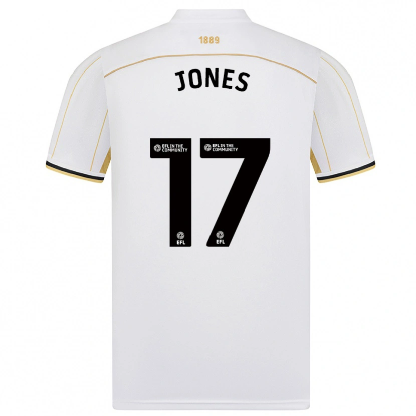 Danxen Kvinder Frankie Jones #17 Hvid Guld Udebane Spillertrøjer 2025/26 Trøje T-Shirt
