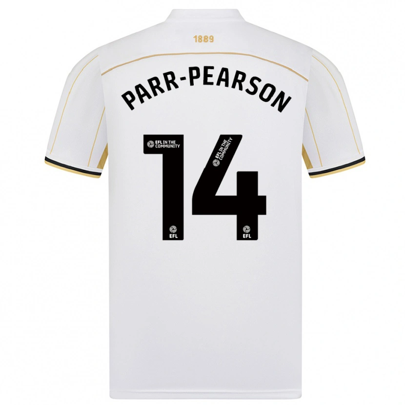 Danxen Kvinder Marley Parr-Pearson #14 Hvid Guld Udebane Spillertrøjer 2025/26 Trøje T-Shirt