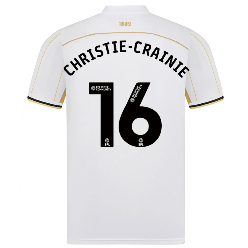 Danxen Kvinder Archie Christie-Crainie #16 Hvid Guld Udebane Spillertrøjer 2025/26 Trøje T-Shirt