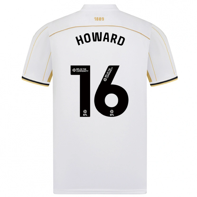 Danxen Kvinder Theo Howard #16 Hvid Guld Udebane Spillertrøjer 2025/26 Trøje T-Shirt