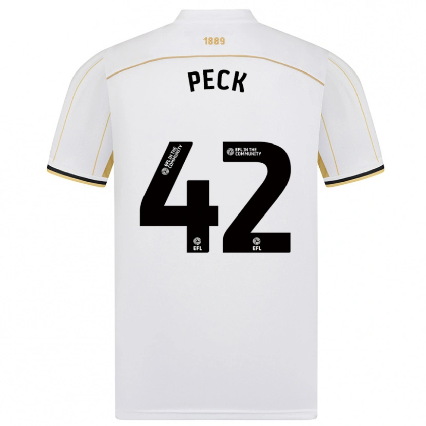 Danxen Kvinder Sydie Peck #42 Hvid Guld Udebane Spillertrøjer 2025/26 Trøje T-Shirt