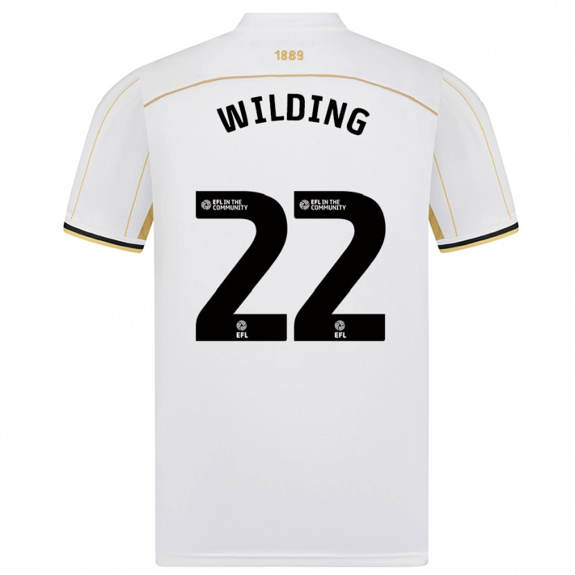 Danxen Kvinder Annie Wilding #22 Hvid Guld Udebane Spillertrøjer 2025/26 Trøje T-Shirt