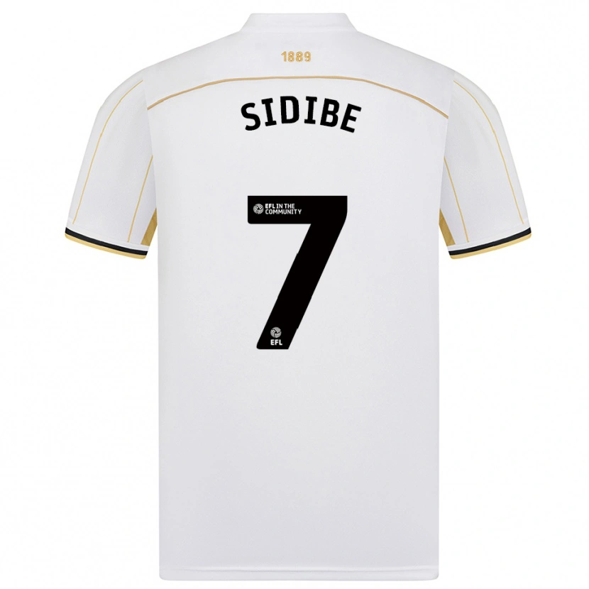 Danxen Kvinder Lamine Sidibe #7 Hvid Guld Udebane Spillertrøjer 2025/26 Trøje T-Shirt