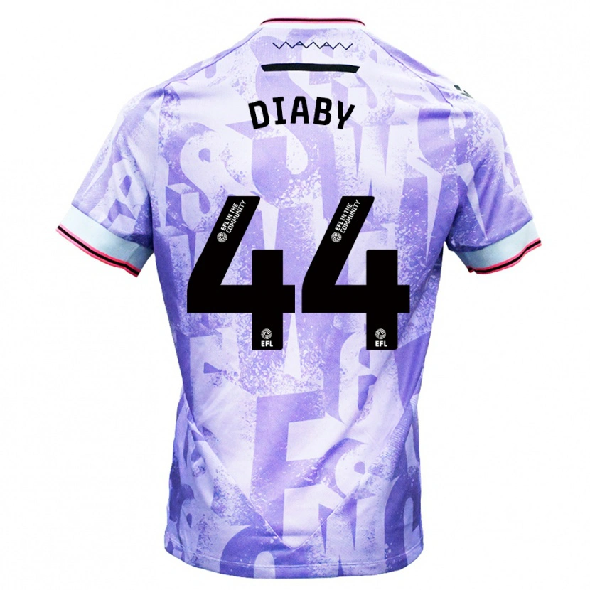 Danxen Kvinder Momo Diaby #44 Lilla Hvid Udebane Spillertrøjer 2025/26 Trøje T-Shirt