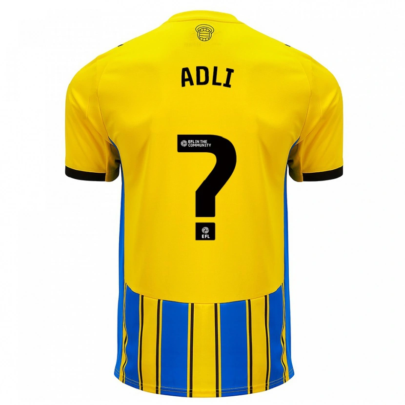 Danxen Kvinder Mohamed Adli #0 Blå Gul Udebane Spillertrøjer 2025/26 Trøje T-Shirt