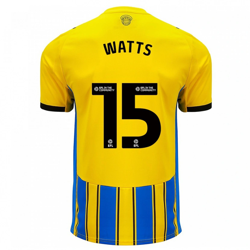 Danxen Kvinder Harry Watts #15 Blå Gul Udebane Spillertrøjer 2025/26 Trøje T-Shirt