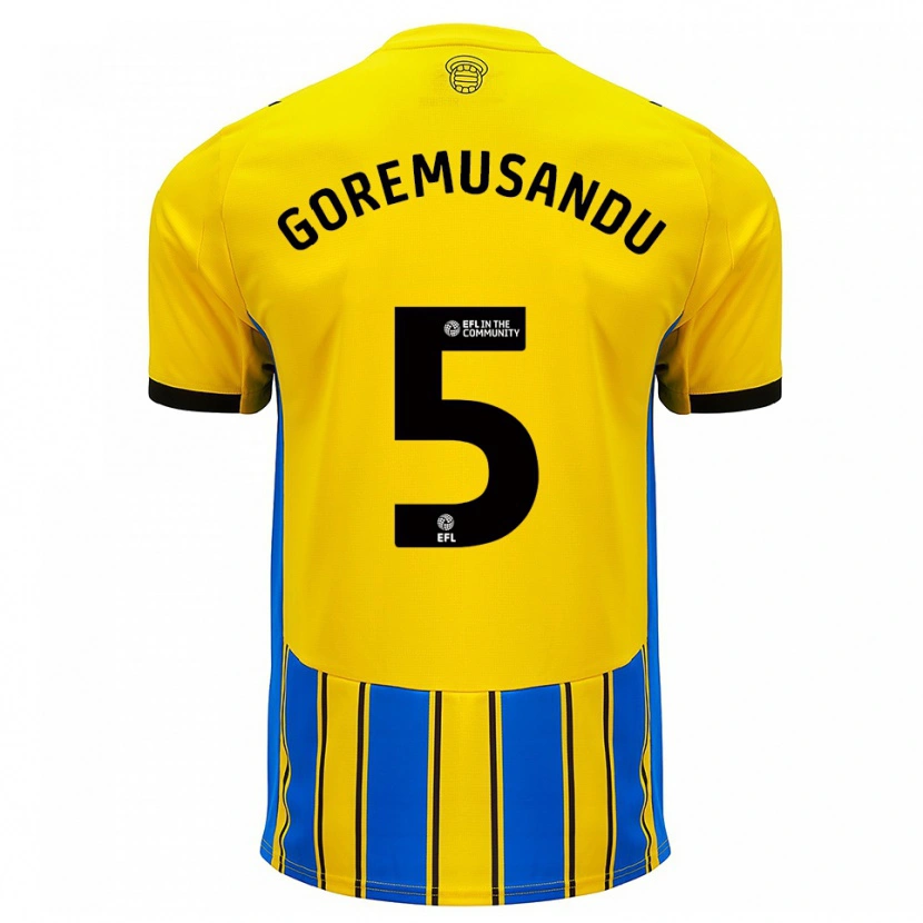 Danxen Kvinder Tino Goremusandu #5 Blå Gul Udebane Spillertrøjer 2025/26 Trøje T-Shirt