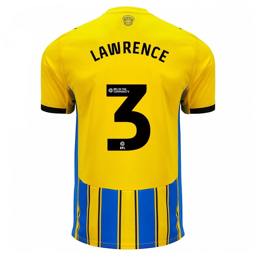 Danxen Kvinder Nico Lawrence #3 Blå Gul Udebane Spillertrøjer 2025/26 Trøje T-Shirt