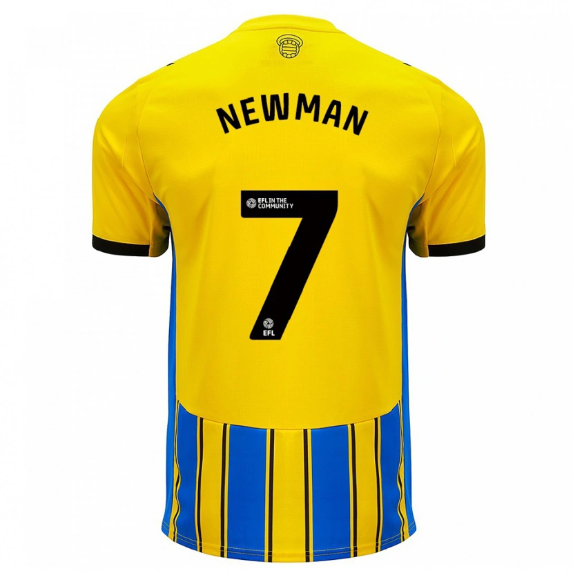 Danxen Kvinder Oli Newman #7 Blå Gul Udebane Spillertrøjer 2025/26 Trøje T-Shirt