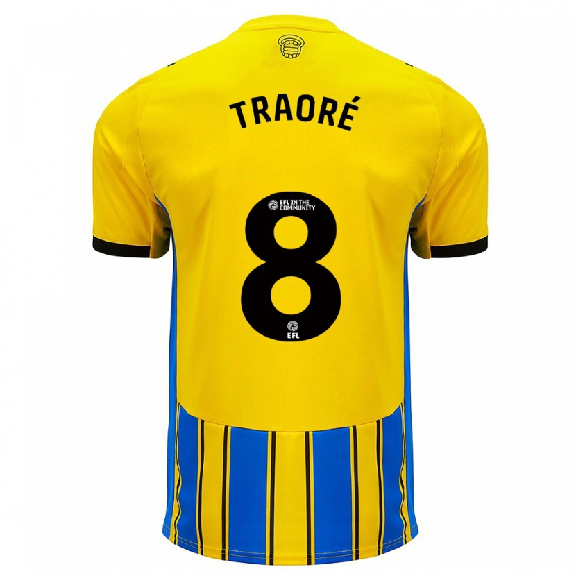 Danxen Kvinder Daouda Traoré #8 Blå Gul Udebane Spillertrøjer 2025/26 Trøje T-Shirt