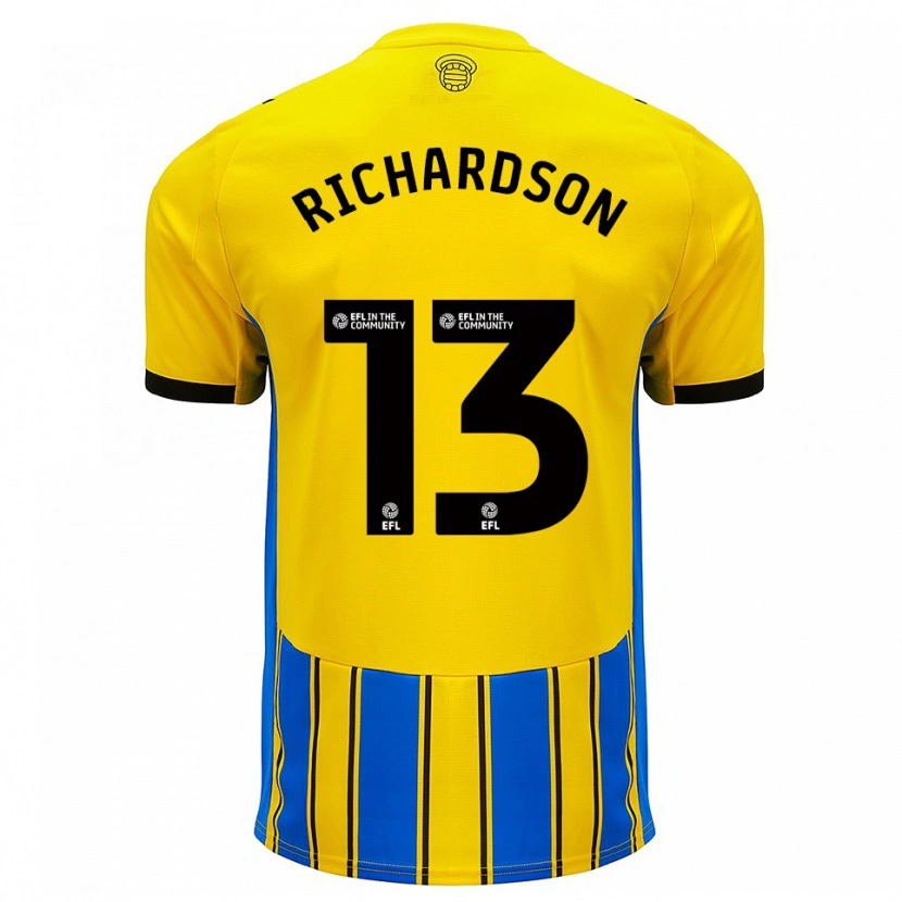 Danxen Kvinder Cale Richardson #13 Blå Gul Udebane Spillertrøjer 2025/26 Trøje T-Shirt
