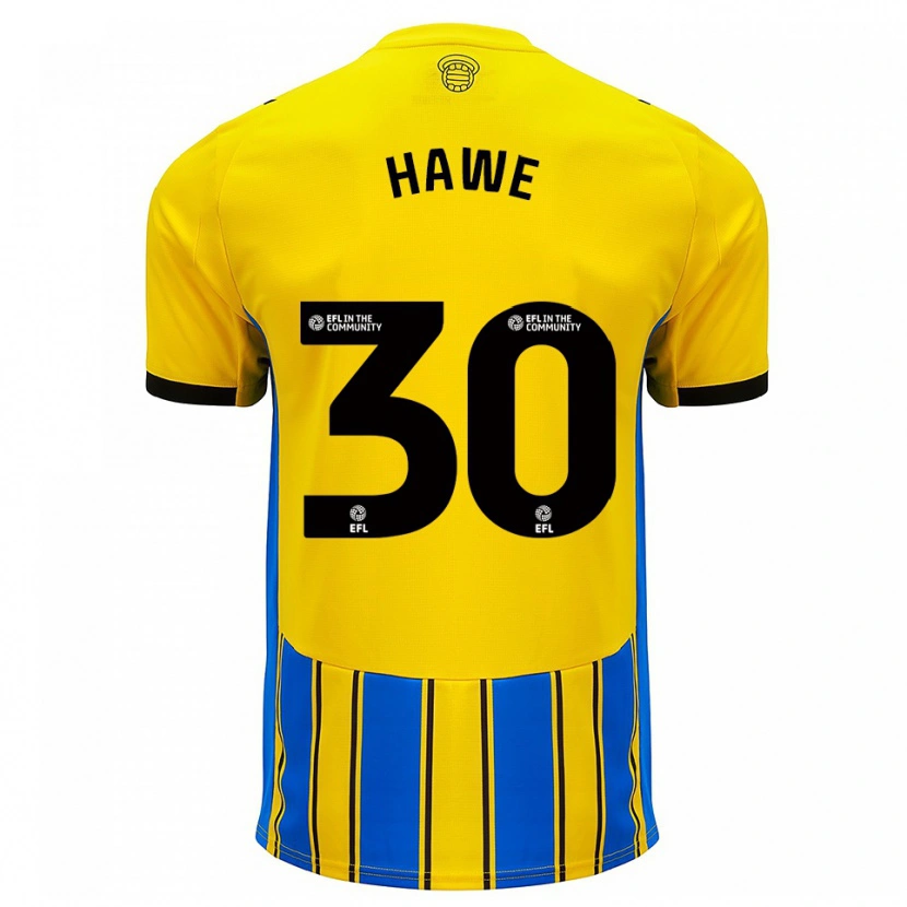 Danxen Kvinder Luke Hawe #30 Blå Gul Udebane Spillertrøjer 2025/26 Trøje T-Shirt
