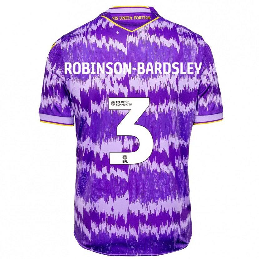 Danxen Kvinder Rocco Robinson-Bardsley #3 Lilla Gul Udebane Spillertrøjer 2025/26 Trøje T-Shirt