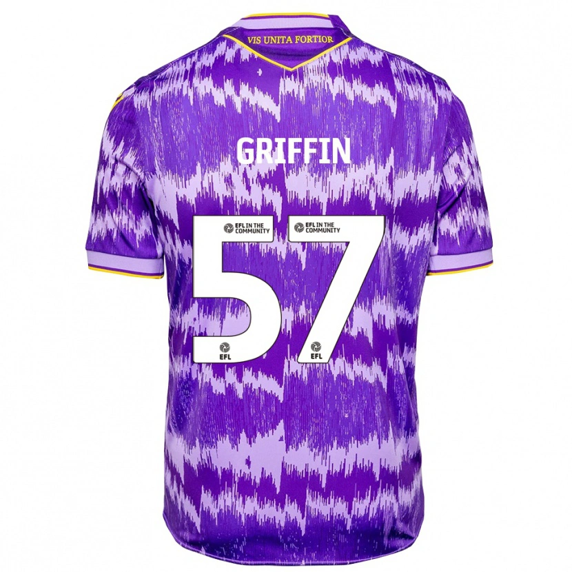 Danxen Kvinder Jake Griffin #57 Lilla Gul Udebane Spillertrøjer 2025/26 Trøje T-Shirt