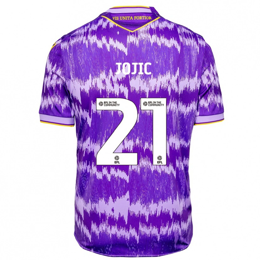 Danxen Kvinder Nikola Jojic #21 Lilla Gul Udebane Spillertrøjer 2025/26 Trøje T-Shirt