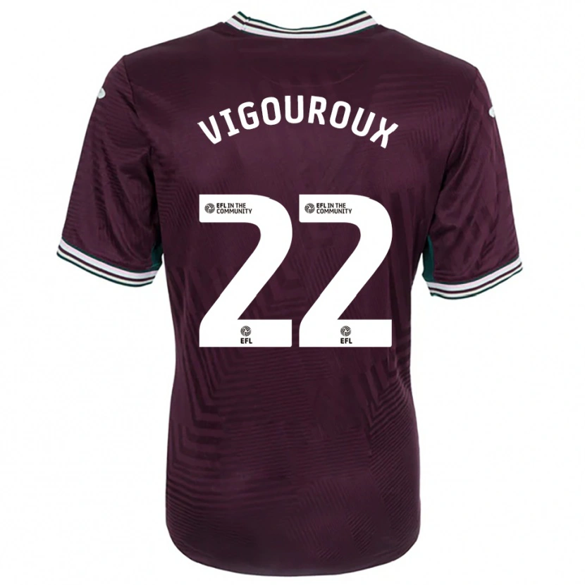 Danxen Kvinder Lawrence Vigouroux #22 Rust Rød Hvid Udebane Spillertrøjer 2025/26 Trøje T-Shirt