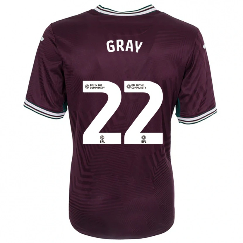 Danxen Kvinder Harvey Gray #22 Rust Rød Hvid Udebane Spillertrøjer 2025/26 Trøje T-Shirt