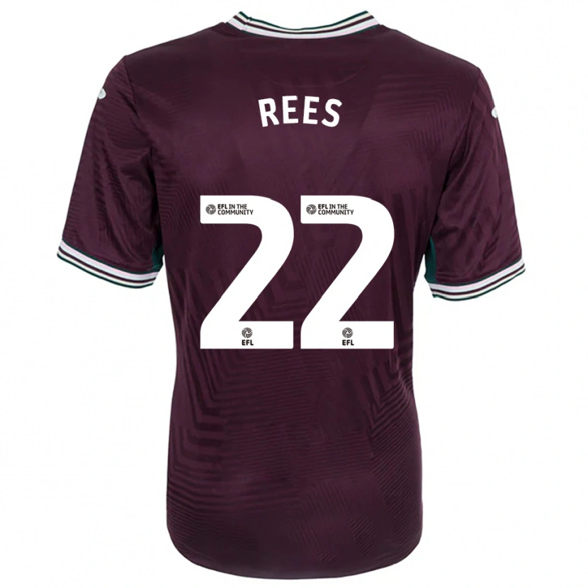 Danxen Kvinder Nia Rees #22 Rust Rød Hvid Udebane Spillertrøjer 2025/26 Trøje T-Shirt