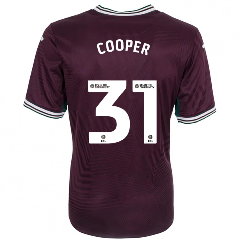 Danxen Kvinder Oliver Cooper #31 Rust Rød Hvid Udebane Spillertrøjer 2025/26 Trøje T-Shirt