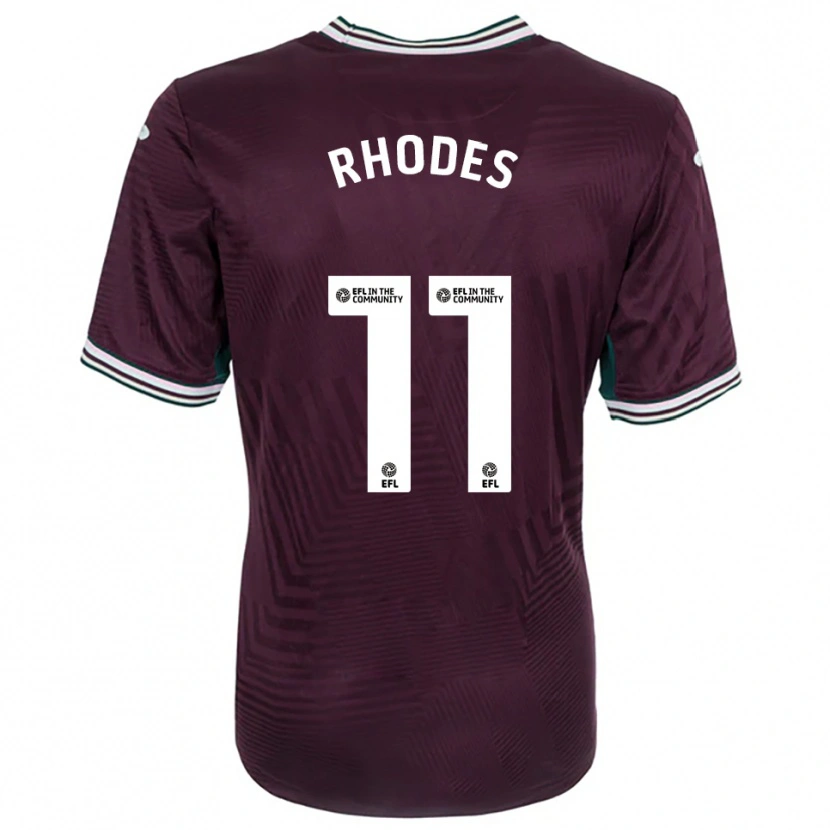Danxen Kvinder Kai Rhodes #11 Rust Rød Hvid Udebane Spillertrøjer 2025/26 Trøje T-Shirt