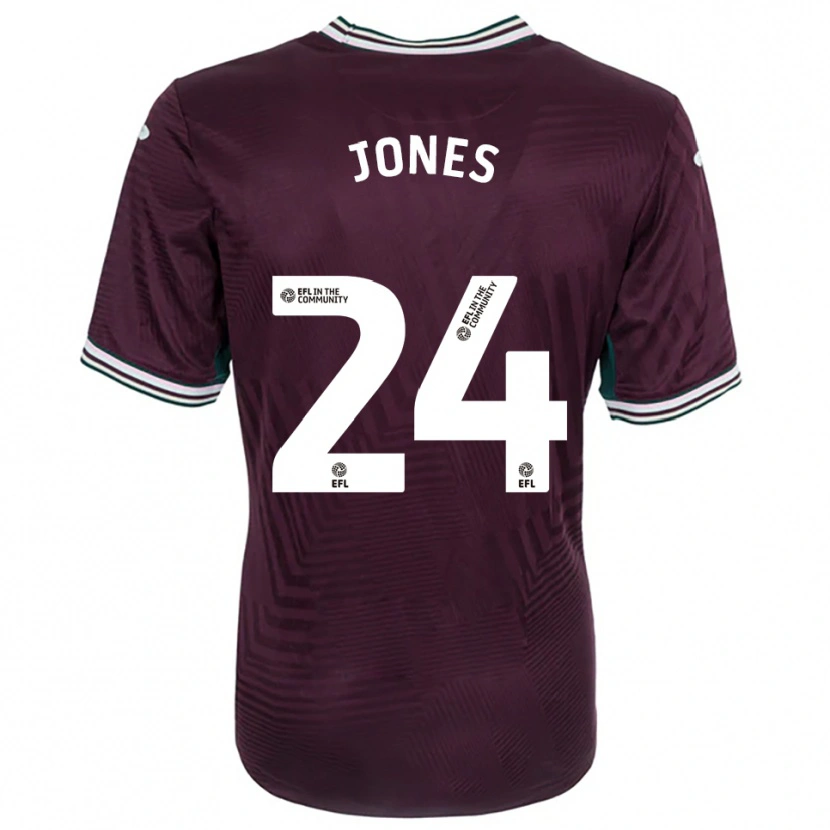 Danxen Kvinder Nia Jones #24 Rust Rød Hvid Udebane Spillertrøjer 2025/26 Trøje T-Shirt