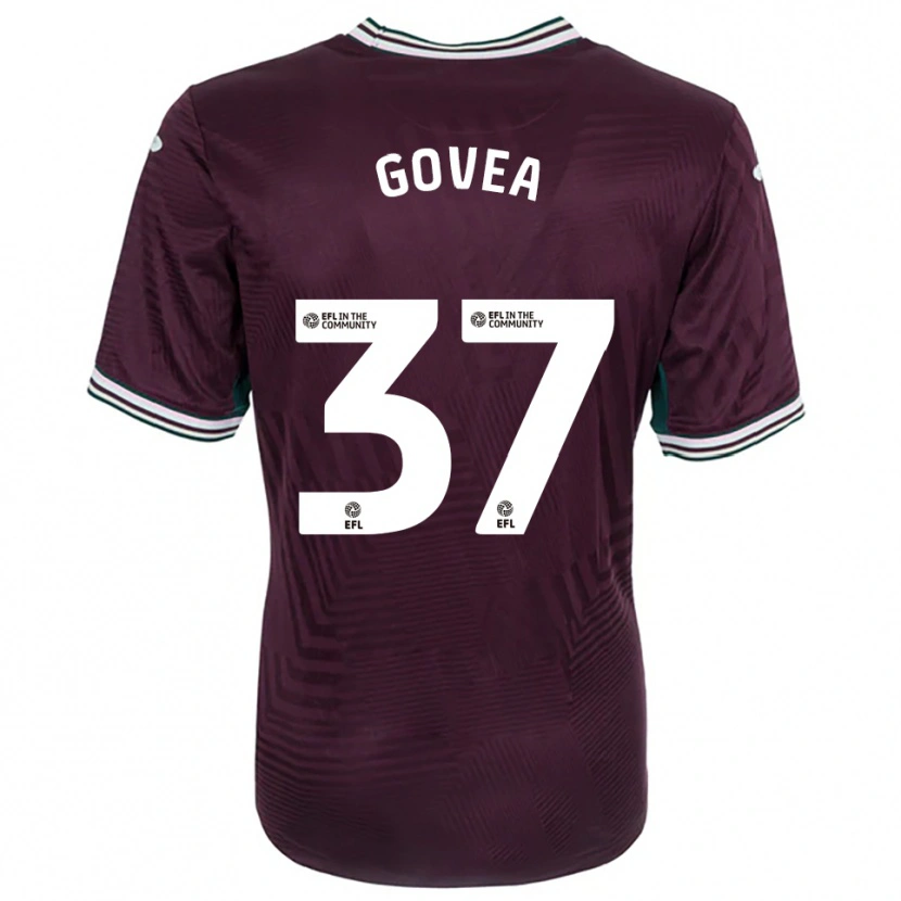 Danxen Kvinder Aimar Govea #37 Rust Rød Hvid Udebane Spillertrøjer 2025/26 Trøje T-Shirt