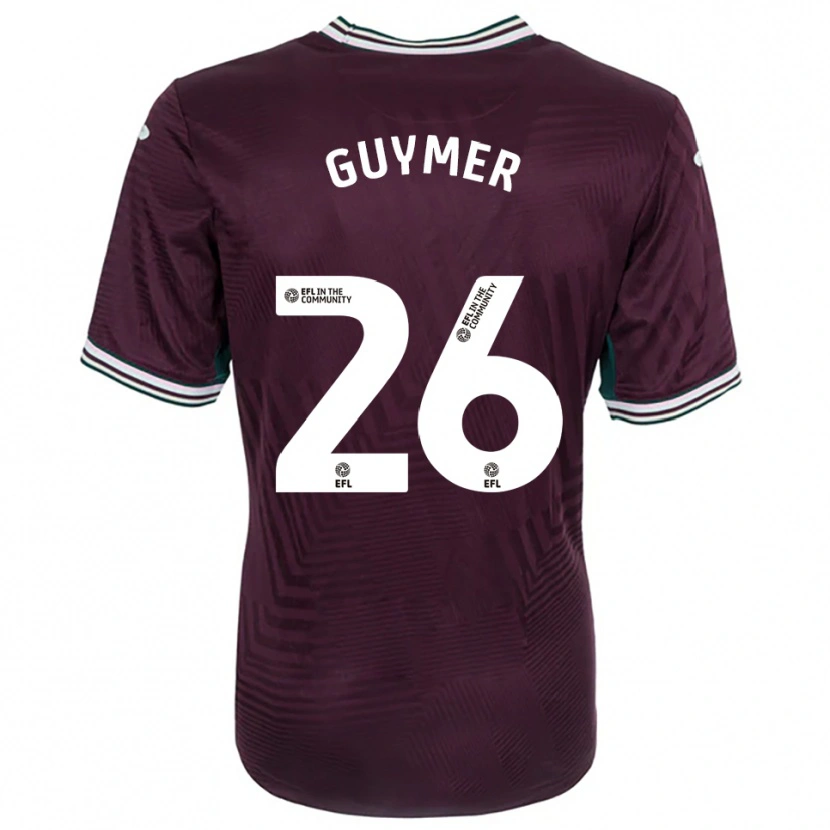 Danxen Kvinder Jasmine Guymer #26 Rust Rød Hvid Udebane Spillertrøjer 2025/26 Trøje T-Shirt