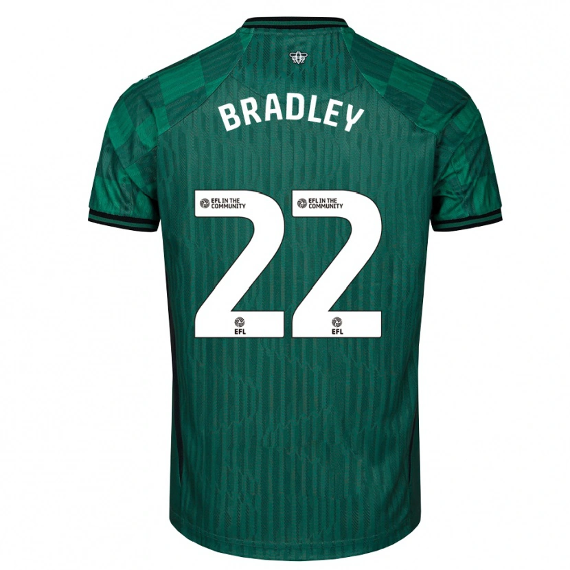 Danxen Kvinder Jade Bradley #22 Grøn Sort Udebane Spillertrøjer 2025/26 Trøje T-Shirt