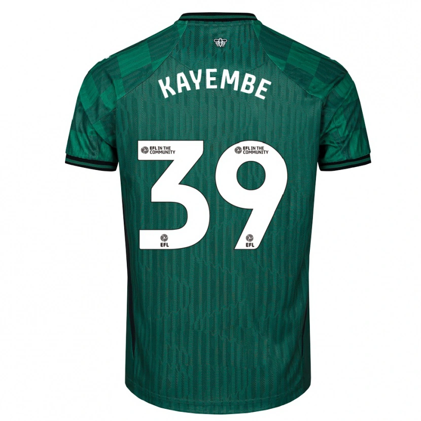 Danxen Kvinder Edo Kayembe #39 Grøn Sort Udebane Spillertrøjer 2025/26 Trøje T-Shirt