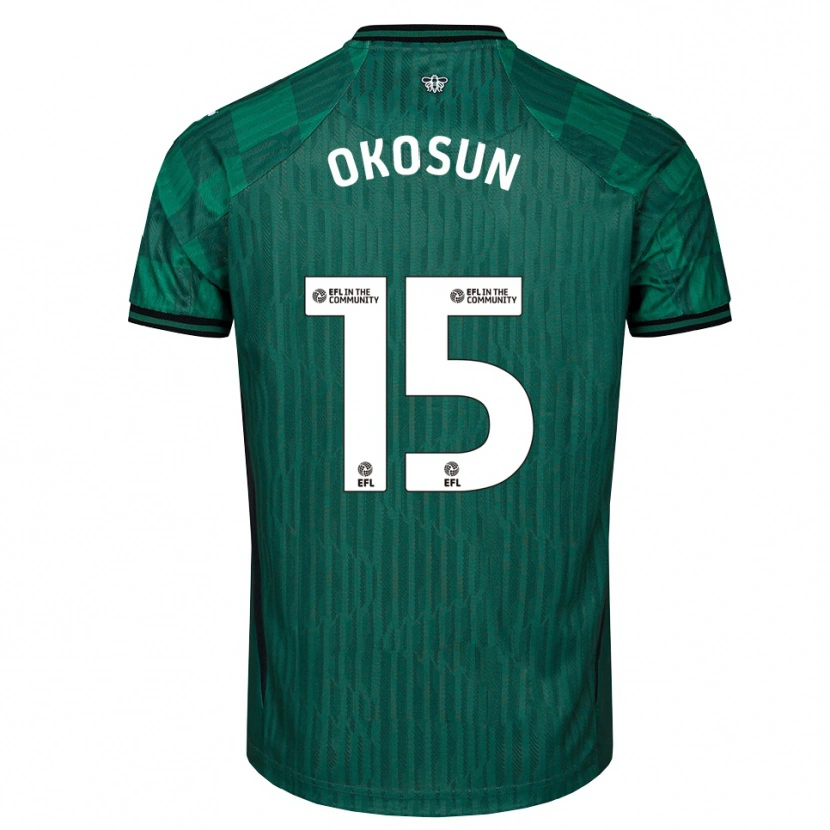 Danxen Kvinder Nickson Okosun #15 Grøn Sort Udebane Spillertrøjer 2025/26 Trøje T-Shirt