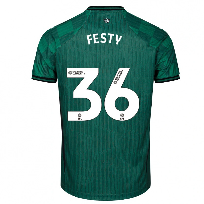 Danxen Kvinder Festy Ebosele #36 Grøn Sort Udebane Spillertrøjer 2025/26 Trøje T-Shirt