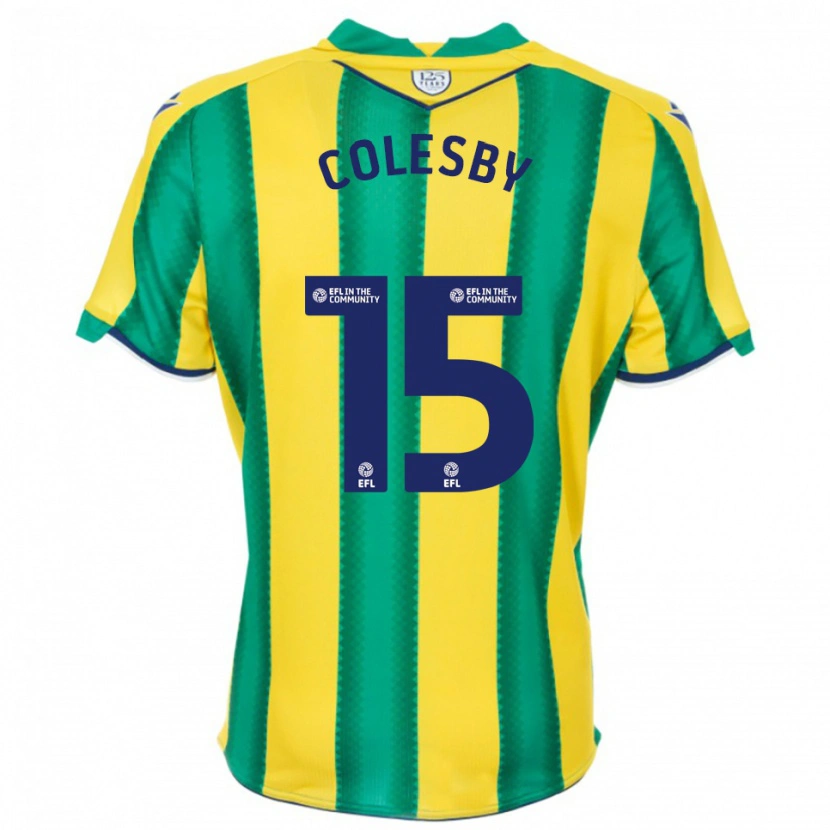 Danxen Kvinder Ryan Colesby #15 Gul Grøn Udebane Spillertrøjer 2025/26 Trøje T-Shirt