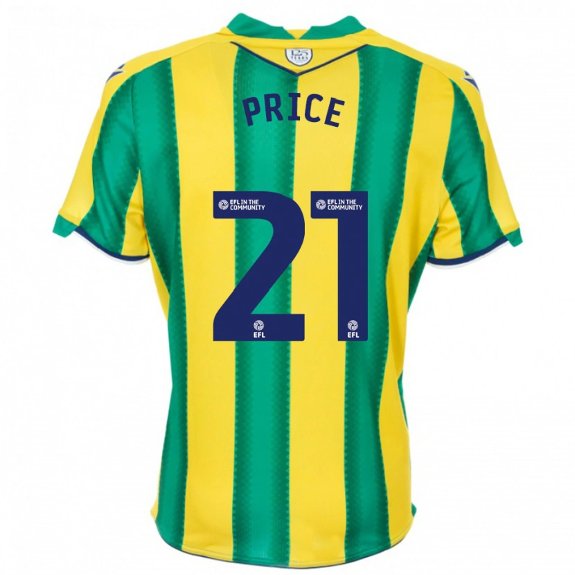 Danxen Kvinder Isaac Price #21 Gul Grøn Udebane Spillertrøjer 2025/26 Trøje T-Shirt