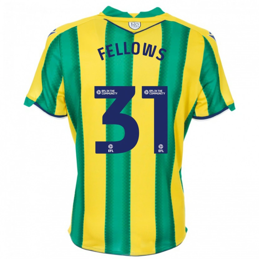 Danxen Kvinder Tom Fellows #31 Gul Grøn Udebane Spillertrøjer 2025/26 Trøje T-Shirt