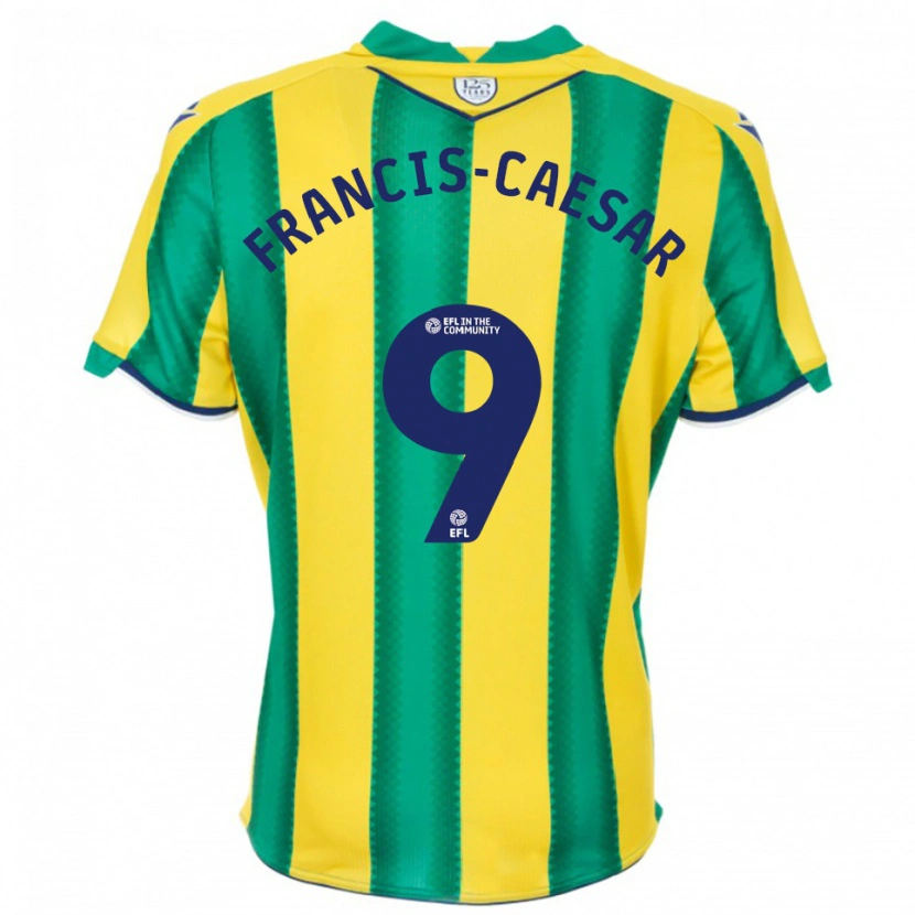 Danxen Kvinder Jaiden Francis-Caesar #9 Gul Grøn Udebane Spillertrøjer 2025/26 Trøje T-Shirt