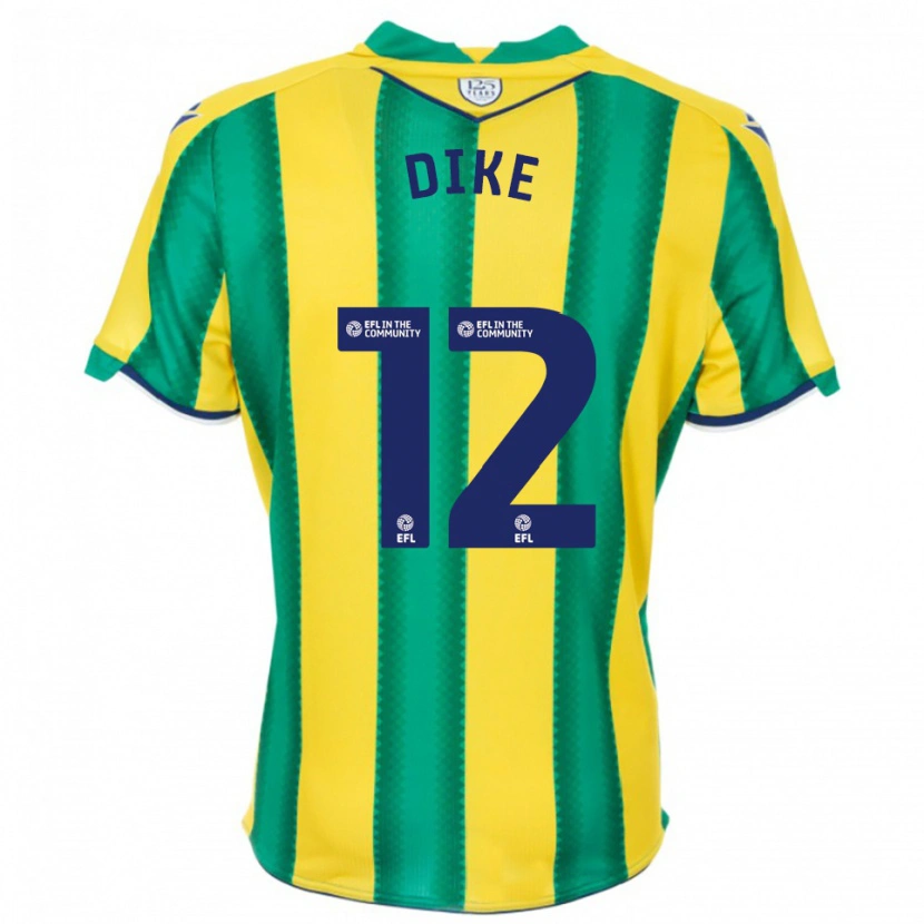 Danxen Kvinder Daryl Dike #12 Gul Grøn Udebane Spillertrøjer 2025/26 Trøje T-Shirt