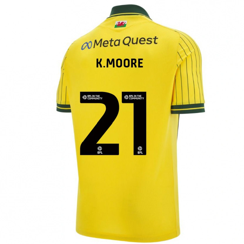 Danxen Kvinder Kieffer Moore #21 Gul Grøn Udebane Spillertrøjer 2025/26 Trøje T-Shirt