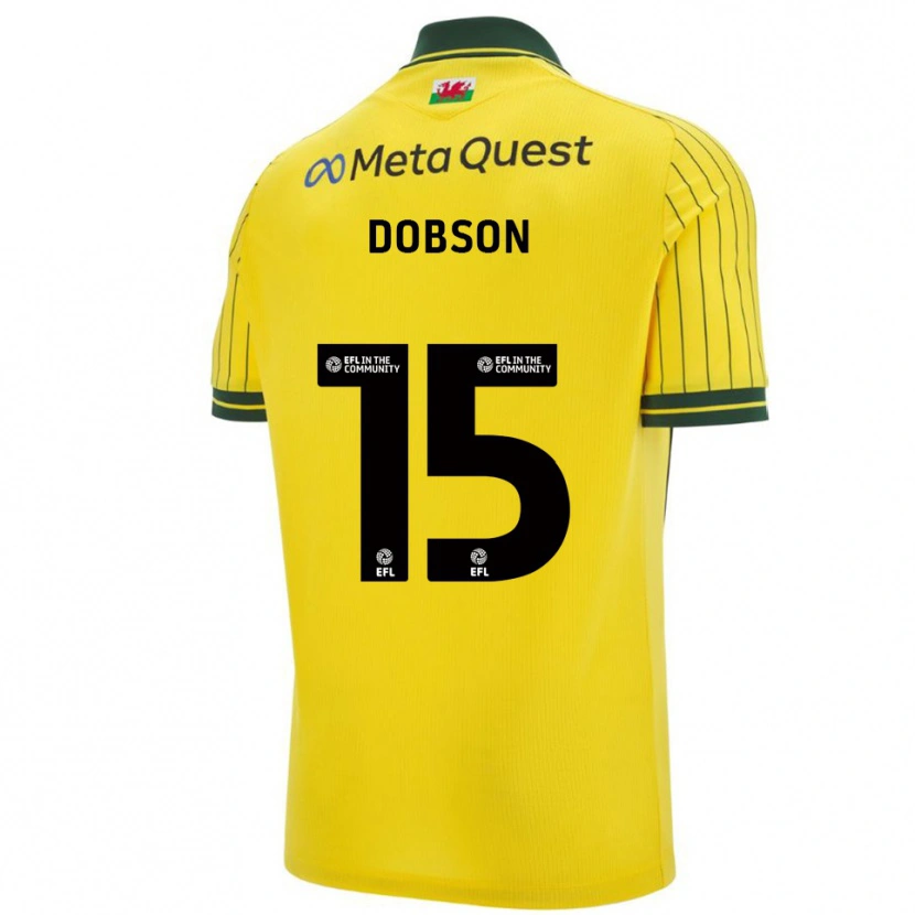 Danxen Kvinder George Dobson #15 Gul Grøn Udebane Spillertrøjer 2025/26 Trøje T-Shirt