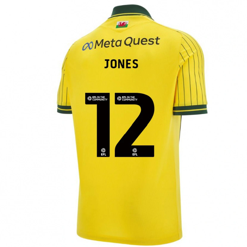 Danxen Kvinder Carra Jones #12 Gul Grøn Udebane Spillertrøjer 2025/26 Trøje T-Shirt