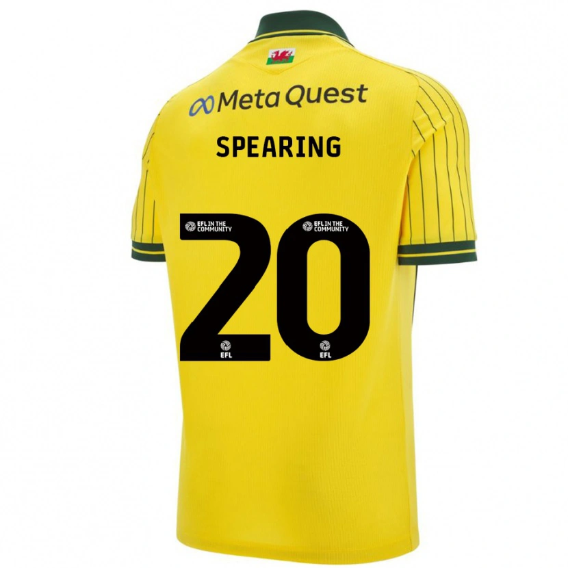 Danxen Kvinder Natasha Spearing #20 Gul Grøn Udebane Spillertrøjer 2025/26 Trøje T-Shirt