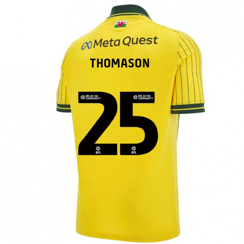 Danxen Kvinder George Thomason #25 Gul Grøn Udebane Spillertrøjer 2025/26 Trøje T-Shirt