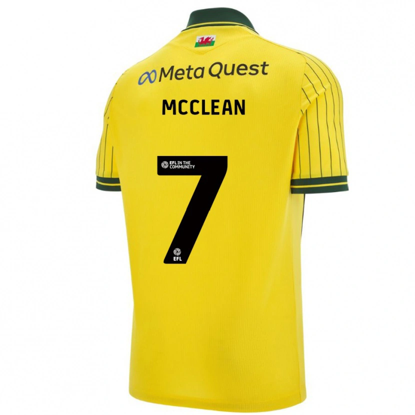 Danxen Kvinder James Mcclean #7 Gul Grøn Udebane Spillertrøjer 2025/26 Trøje T-Shirt