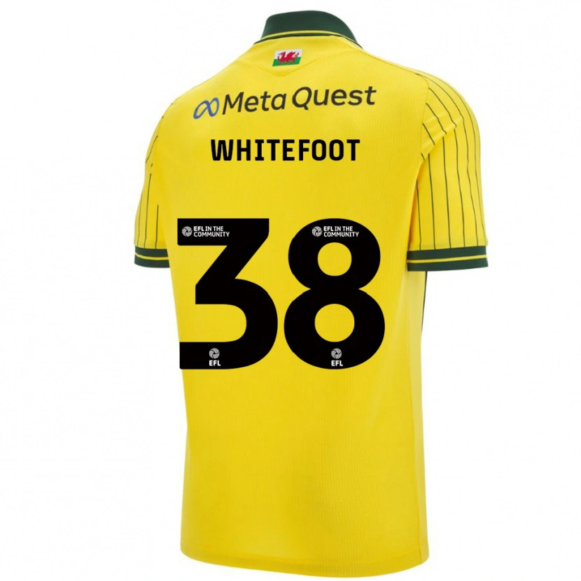 Danxen Kvinder Lily Whitefoot #38 Gul Grøn Udebane Spillertrøjer 2025/26 Trøje T-Shirt