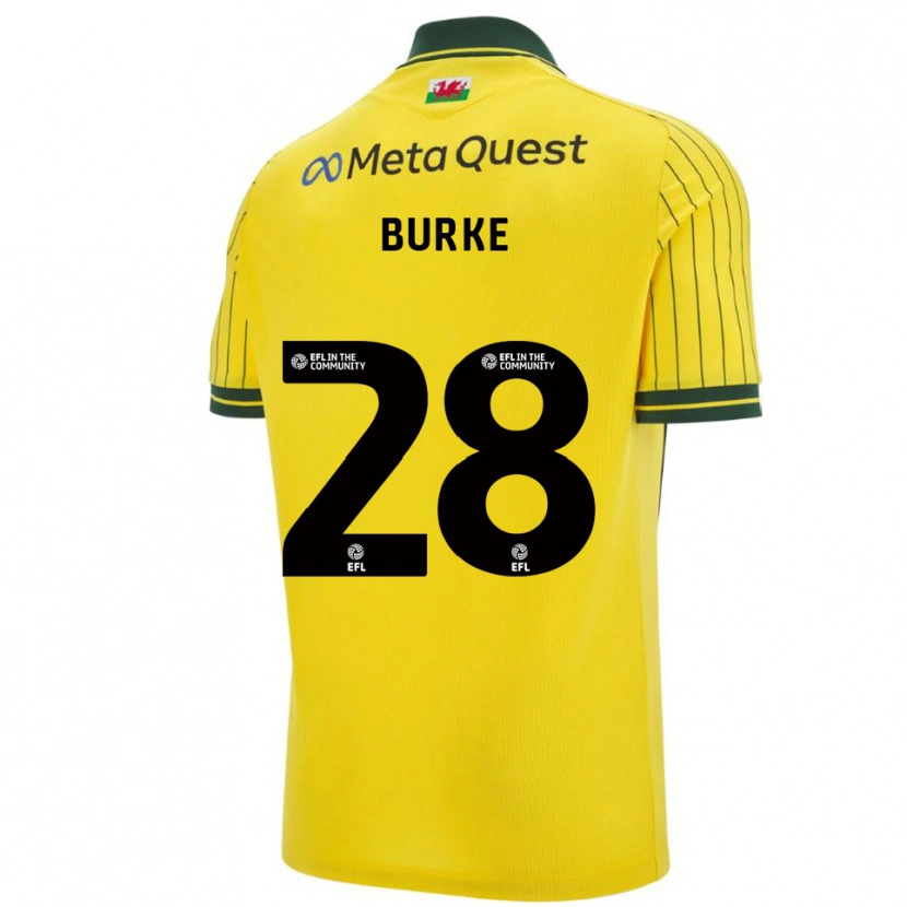 Danxen Kvinder Leah Burke #28 Gul Grøn Udebane Spillertrøjer 2025/26 Trøje T-Shirt
