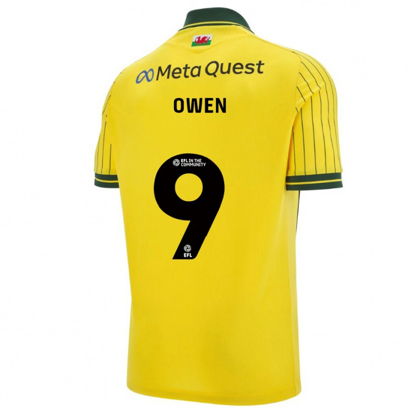 Danxen Kvinder Rio Owen #9 Gul Grøn Udebane Spillertrøjer 2025/26 Trøje T-Shirt