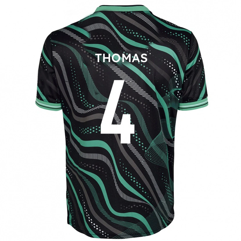 Danxen Kvinder Terell Thomas #4 Sort Grøn Udebane Spillertrøjer 2025/26 Trøje T-Shirt