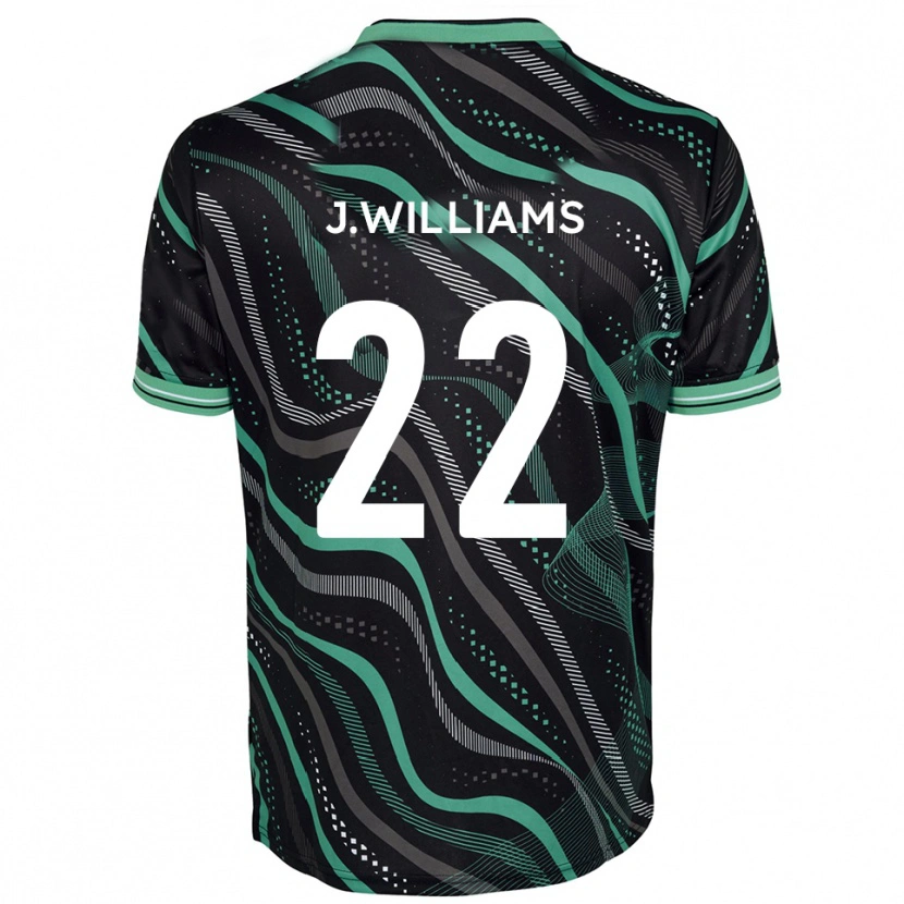 Danxen Kvinder Josh Williams #22 Sort Grøn Udebane Spillertrøjer 2025/26 Trøje T-Shirt