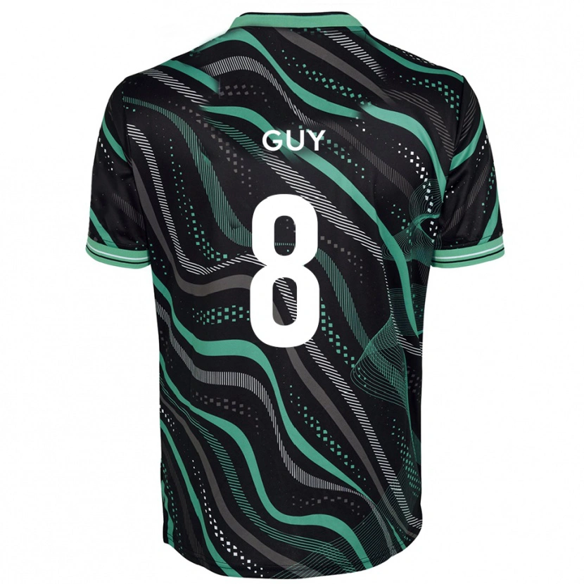 Danxen Kvinder Callum Guy #8 Sort Grøn Udebane Spillertrøjer 2025/26 Trøje T-Shirt