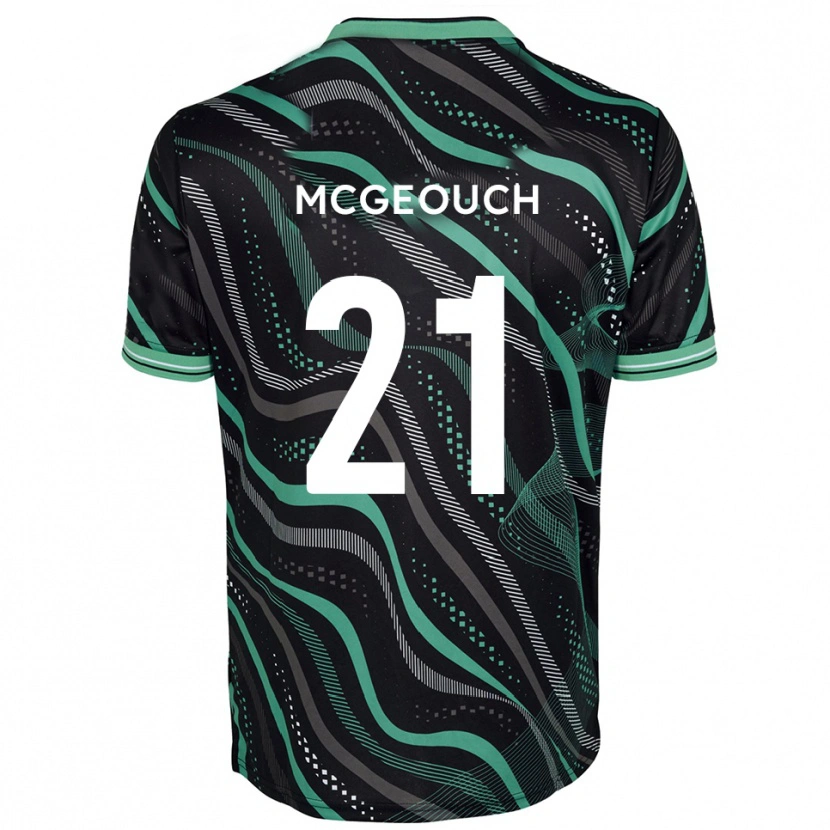 Danxen Kvinder Dylan Mcgeouch #21 Sort Grøn Udebane Spillertrøjer 2025/26 Trøje T-Shirt