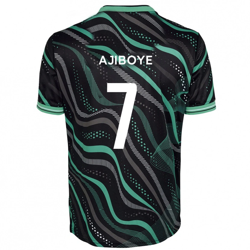 Danxen Kvinder David Ajiboye #7 Sort Grøn Udebane Spillertrøjer 2025/26 Trøje T-Shirt